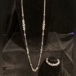 Silver Necklace and Bracelet Set